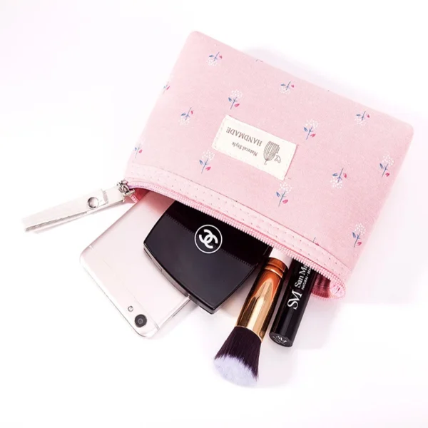 Makeup taske med blomster print, flere varianter