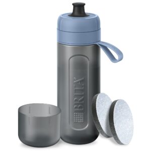 Brita Fill & Go Active – Mørkeblå 0,6 L vandflaske med 2 MicroDisc-filtre