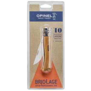 Opinel Foldekniv No. 10 – Carbon med Træhåndtag