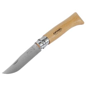 Opinel Foldekniv No. 08 – Rustfrit Stål med Skede