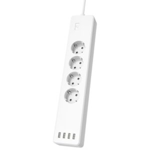 Hama WiFi-Stikdåse Line – 4 stik + 4 USB-porte, uden hub