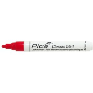 Pica Classic Industriel Malemarker 2-4 mm, Rund Spids, Rød