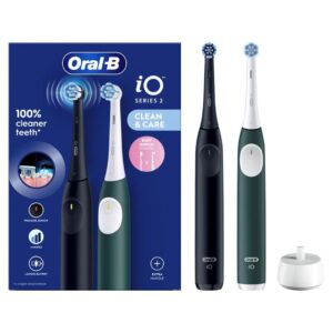Oral-B iO Series 2 Night Black / Forest Green med 2 håndstykker