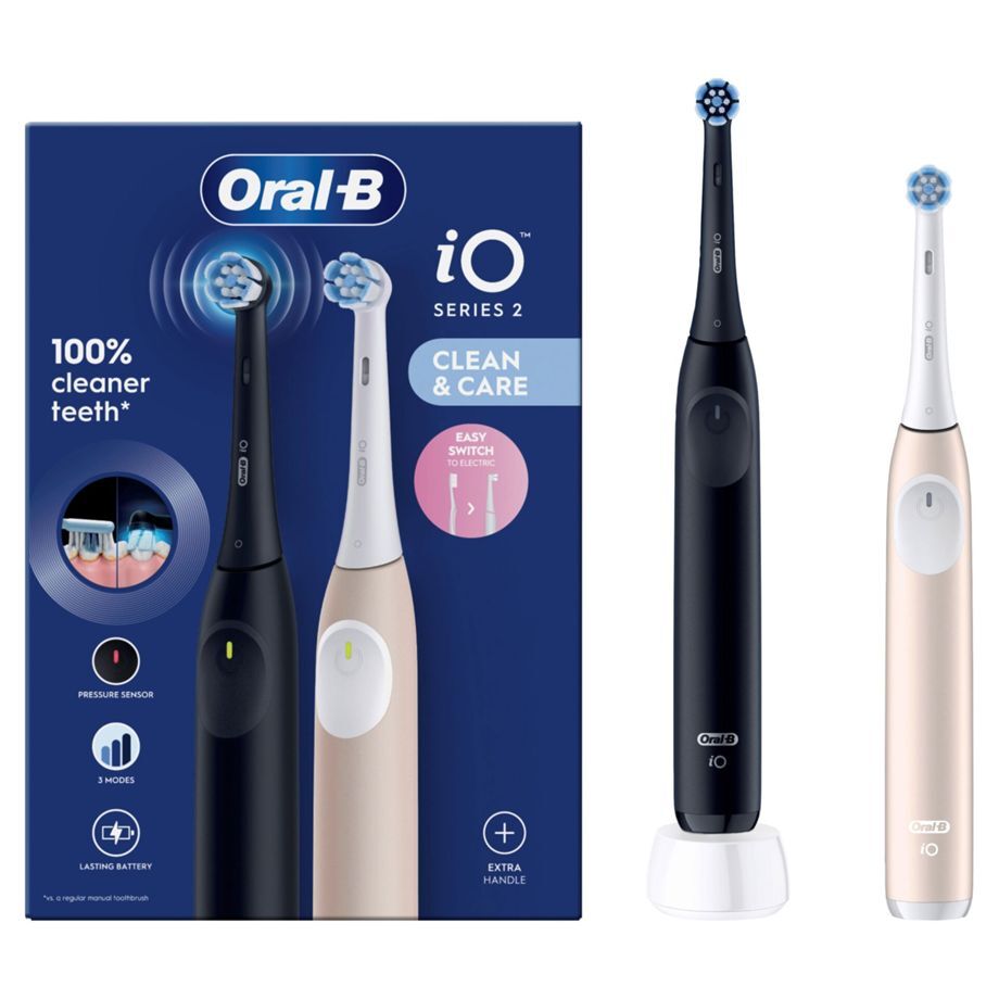 Oral-B iO Series 2 Night Black / Calm Pink med 2 håndstykker